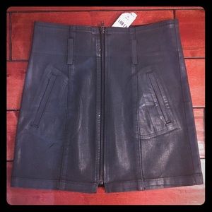 LF Wax Coated Denim Mini Skirt